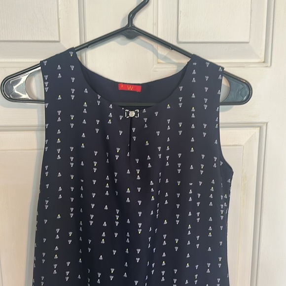 W for woman navy and yellow dress size 6 - Picture 3 of 5